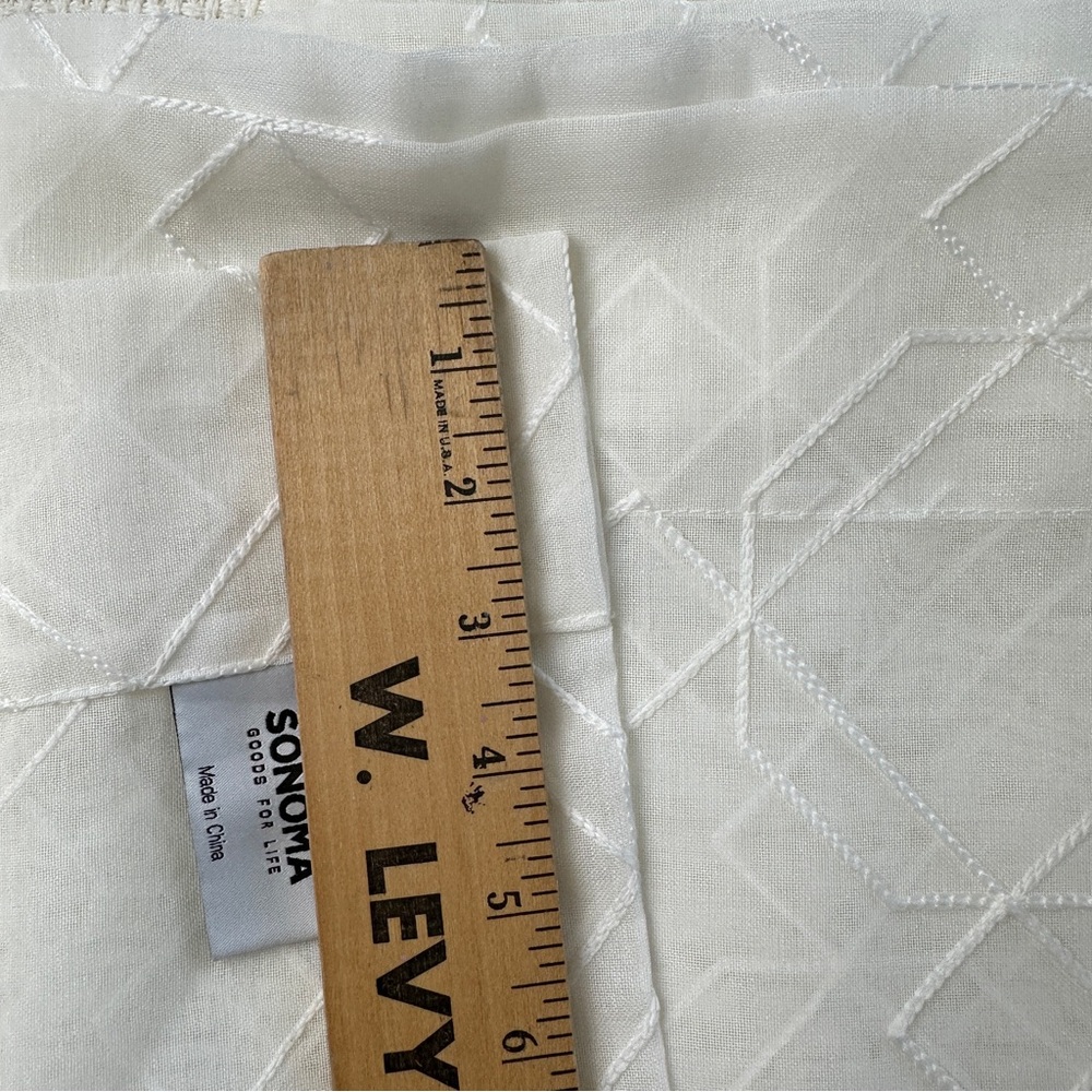 Pair Panels Sheer Ivory Panels Curtains Crewel Embroidery 84” L Sonoma Kohl’s - Picture 11 of 11